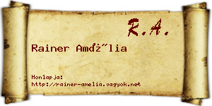Rainer Amélia névjegykártya